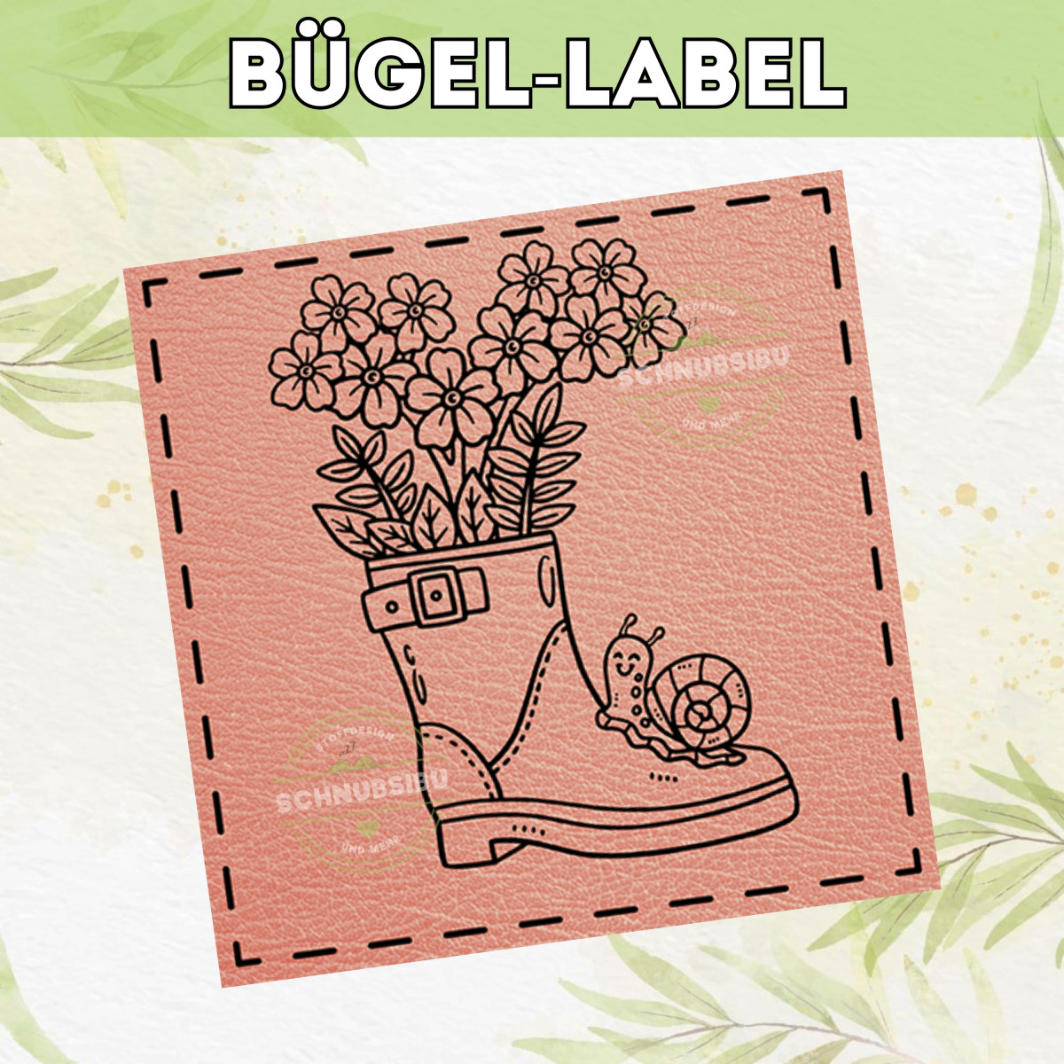 Bügel-Label Blumenboots